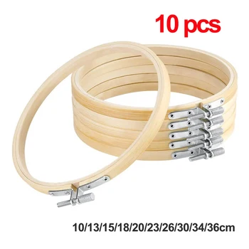 10vnt/set Rėmo Bambuko Siuvimo Priemonės, Apvalios Linijos Hoop Žiedai 