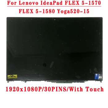 15.6 colių 1920x1080 IPS LCD Asamblėjos Lenovo IdeaPad FLEX 5-1570 FLEX 5-1580 yoga520-15 Nešiojamas lcd ekranas Surinkimas Su Touch