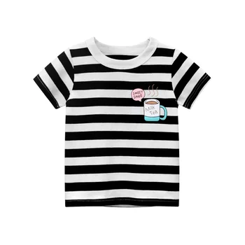 2-9 Metų chulidren Mergaičių marškinėliai vaikams mielas Spausdinti Viršūnes Palaidinė o-kaklo Juostele trumpomis rankovėmis T-shirt Drabužius vasarą