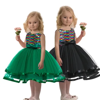 2020 nauja mada, vaikų drabužiai Vaikams Kalėdų, Naujųjų Metų suknelė princesė rašybos spalvos blizgučiais suknelė Sluoksniuotos