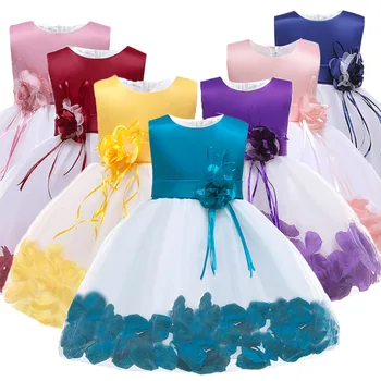 2020 naujas mados vaikiški drabužiai Suknelė gėlių mergaitė vestuvių suknelė rodyti pompon princesė
