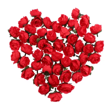 50PCS Dirbtiniais Gėlių Namų Dekoro Rožių Pumpurai Vestuvių Gėlės Raudona Netikrą Rožių Gėlių Veido Rožes Vestuvių