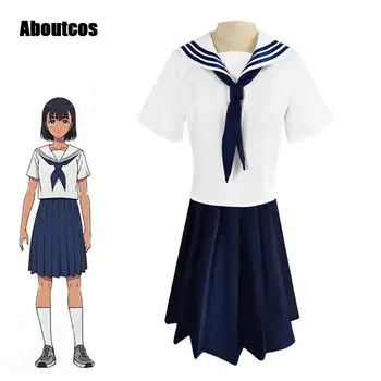 Aboutcos Anime Vasaros Laiko Atvaizdavimas Mio Kofune Anime Cosplay Kostiumų JK Sailor Tiktų Marškinėliai Sijonas Kaklaraištis Baltas Kojines Mergina Kostiumai