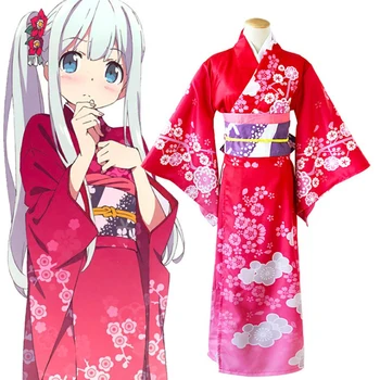 Anime Eromanga Sensei Cosplay Kostiumai, Sagiri Izumi Cosplay Kostiumų Kimono Kawaii Yukata Dress Helovinas Šalis Moterų Kostiumas