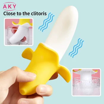 Bananų Formos Dildo Klitorio Vibratorius G-Spot Makšties Stimuliatorius Minkšto Silikono Moterų Masturbator Mielas Suaugusiųjų Sekso Žaislas Moterims