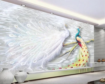 beibehang Užsakymą modernių namų interjeras tapetai, white peacock 3d tapetai papel de parede para quarto tapetai už kambarį