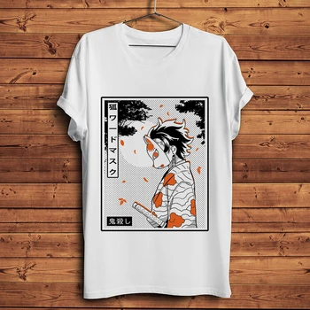 DemonSlayer Kimetsu nr. Yaiba Kamado Tanjirou juokingas anime marškinėlius vyrų naujas baltos spalvos trumpą atsitiktinis homme t marškinėliai, unisex streetwear tee