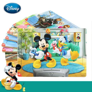 Disney Vaikams Mickey Animacinių Filmų 30 Vienetų Medinis Rėmas Įspūdį Ankstyvojo Švietimo Žaislai Vaikams Įspūdį Dovana