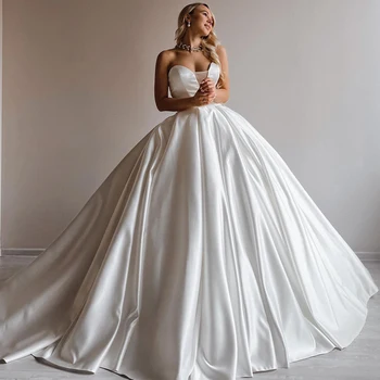 Eightree Elegantiškas-Line Vestuvių Suknelės Baltos Brangioji Princesė Dress Boho Valymo Traukinio Vestuvių Vakarą Prom Chalatai Pasirinktinis Dydis