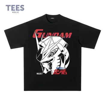 Gundam Anime Graphic marškinėliai Vyrams Harajuku RX-78-2 Negabaritinių Viršūnes Tees Streetwear Trumpas Rankovės Atsitiktinis Manga Marškinėliai 100% Medvilnė