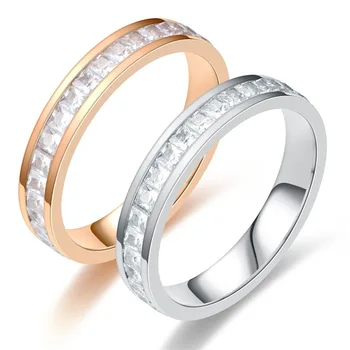 Išskirtinį Moterų Kristalų Cirkonis Žiedas Mėgėjams Nerūdijančio Plieno Žiedas Iš Titano Plieno Žiedas Pokylių Papuošalai Vestuvių Žiedas Dovana