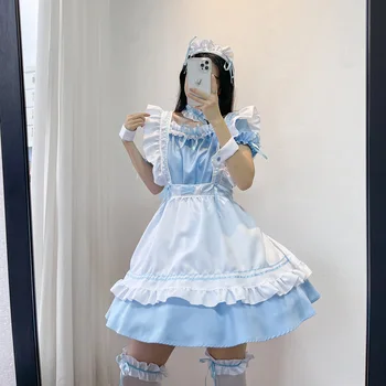 Japonijos Tarnaitė Cos Vienodas Miela Mergina Studentų Lolita Dress Saldus Stilius Cute Kačių Kavinė Princesė Suknelės Harajuku Kawaii Apatinis Trikotažas