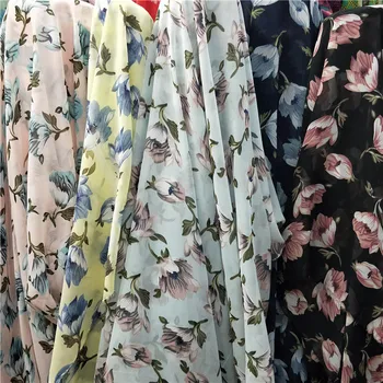 Kapokas Gėlė Atspausdintas Šifono Marškinėliai Suknelė Bohemijos Atostogų Minkšto Audinio Sijonas
