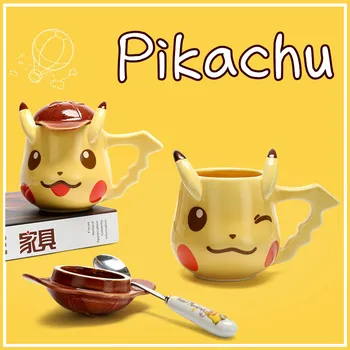 Mielas pokemon Puikus detektyvas Pikachu keramikos pora vandens puodelį Pikachu Puodelis Kavos Puodelio, puodelis vaikams Pieno Puodelis Kalėdų dovana