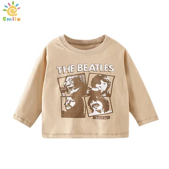Nauja Rudens Berniukų T-Shirt Spausdinimas Mados Vaikų Medvilnės Apvalios Kaklo Megztinis Vaikų Dugno T-shirt Berniukų Drabužiai