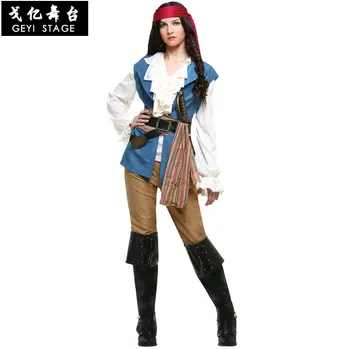 naujas Halloween piratų kostiumai, moterims, moterų suaugusiųjų helovinas kapitono sparrow kostiumas piratai cosplay