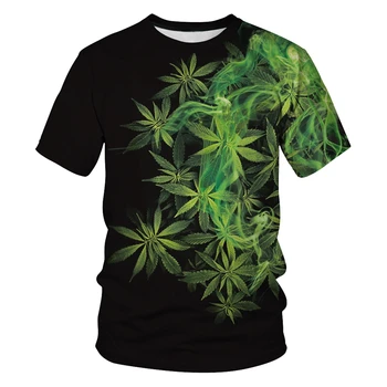 Naujas Mados Natūralūs Dumbliai Kietas Ryškiai Žalia Piktžolės, Lapai Visi Spausdinami 3D T-shirt Cool Unisex Vasaros Laisvalaikio Harajuku Marškinėliai T-shir