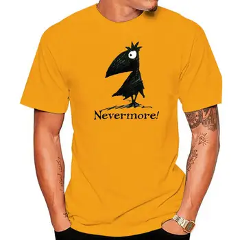 Nevermore Juokinga, Edgar Allen Poe Varna 2018 Animacinių filmų Dizaino vyriški trumpomis Rankovėmis Tees Viršūnės T-shirt Paprasta