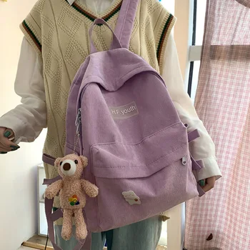 Paprasta velvetas kuprinė Moterims korėjos Harajuku studentų mokyklos maišą Kawaii kuprinė Madinga kelionės krepšys moterų Nešiojamojo kompiuterio Kuprinė