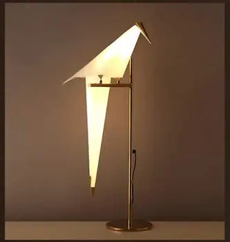 Postmodernios Balto Popieriaus Kranas LED Grindų Lempos Aukso Stovėti Apšvietimo PVC Stalo Lempa Kambarį Miegamasis Restoranas