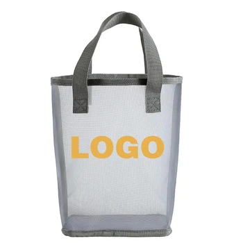 Pritaikoma Logotipas Moterų Tinklinio Pirkinių Krepšys Aišku, Moterų Mažųjų Pečių Maišą Ekologinio Rankinę Nešti Daugkartinio Naudojimo Bakalėjos Shopper Bags Dėklas