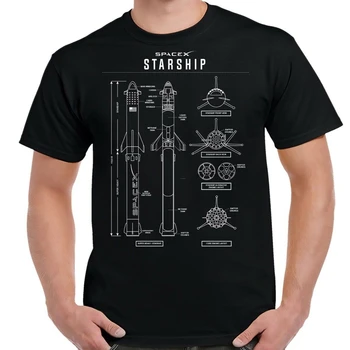 Spacex Starship Planas Marškinėliai