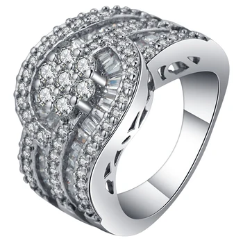 UFOORO Karšto Madinga vestuvinį žiedą, moterims AAAAA cirkonis Susiuvimo stiliaus grupė žavesio princesė papuošalų žada bague dydis 6-10