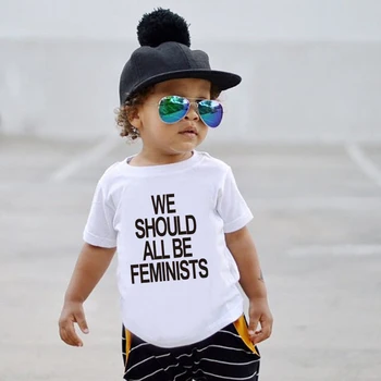 Vaikai Marškinėlius Mes Visi Turėtų Būti Feminists Kūdikių Marškinėliai Vaikams Viršuje Prarasti Bamblys Marškinėlius Babywear Juokinga Viršūnes 1-10 Metų