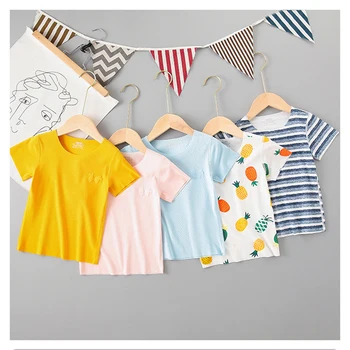 Vasaros Vaikų Marškinėliai Kūdikių Berniukų, Mergaičių trumpomis Rankovėmis Viršūnes Vaikai Medvilnės Stripe marškinėliai Bamblys Atsitiktinis Apranga Mielas Drabužius 2-10Y