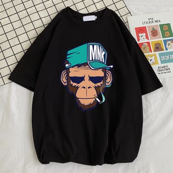 Vasaros vyriški T-Shirt Rūkymas Beždžionė Mnk Spausdinti Laisvalaikio Stiliaus Patogus, Stilingas, Aukštos Kokybės Marškinėliai Negabaritinių O Kaklo Unisex Viršų
