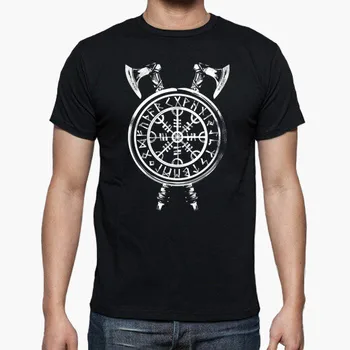 Viking Kompasas Ginklas Kryžiaus Mūšis-ax T-Shirt. Vasaros Medvilnės O-Kaklo trumpomis Rankovėmis T Shirt Mens Naujas S-3XL