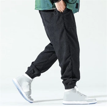 Vyrai Velvetas Kelnės 2022 Hip-Hop Sporto Sweatpants Lauko Bėgiojimo Kelnės Komfortą Elastinga Juosmens Haremas Pants Plus Size Pantalones