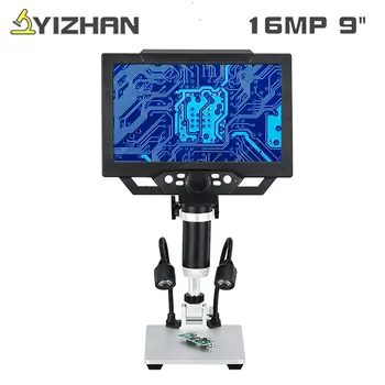 YIZHAN 1600X Skaitmeninis Mikroskopas Litavimo G1600 9 Colių HD LCD 16MP Elektroniniai Mikroskopai Nuolat Amplifikacijos didinamasis stiklas