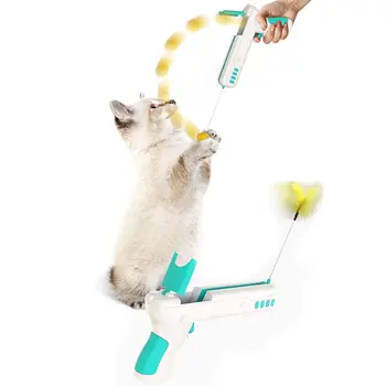 Įdomu interaktyvi katė žaislas katė žaislas katė kamuolys ir kačių plunksnų nemokamai perjungimo originalus katė ginklą pet žaislas katė ginklą