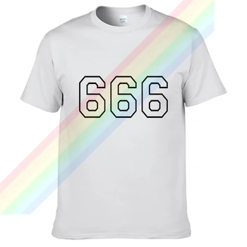Šėtonas Klasikinis Blogio 666 Juoda Logotipas Vasaros Spausdinti Marškinėliai Drabužių Populiarus Marškinėliai Medvilnės Tees Nuostabi Trumpas Rankovės Unikalus Unisex Viršūnės